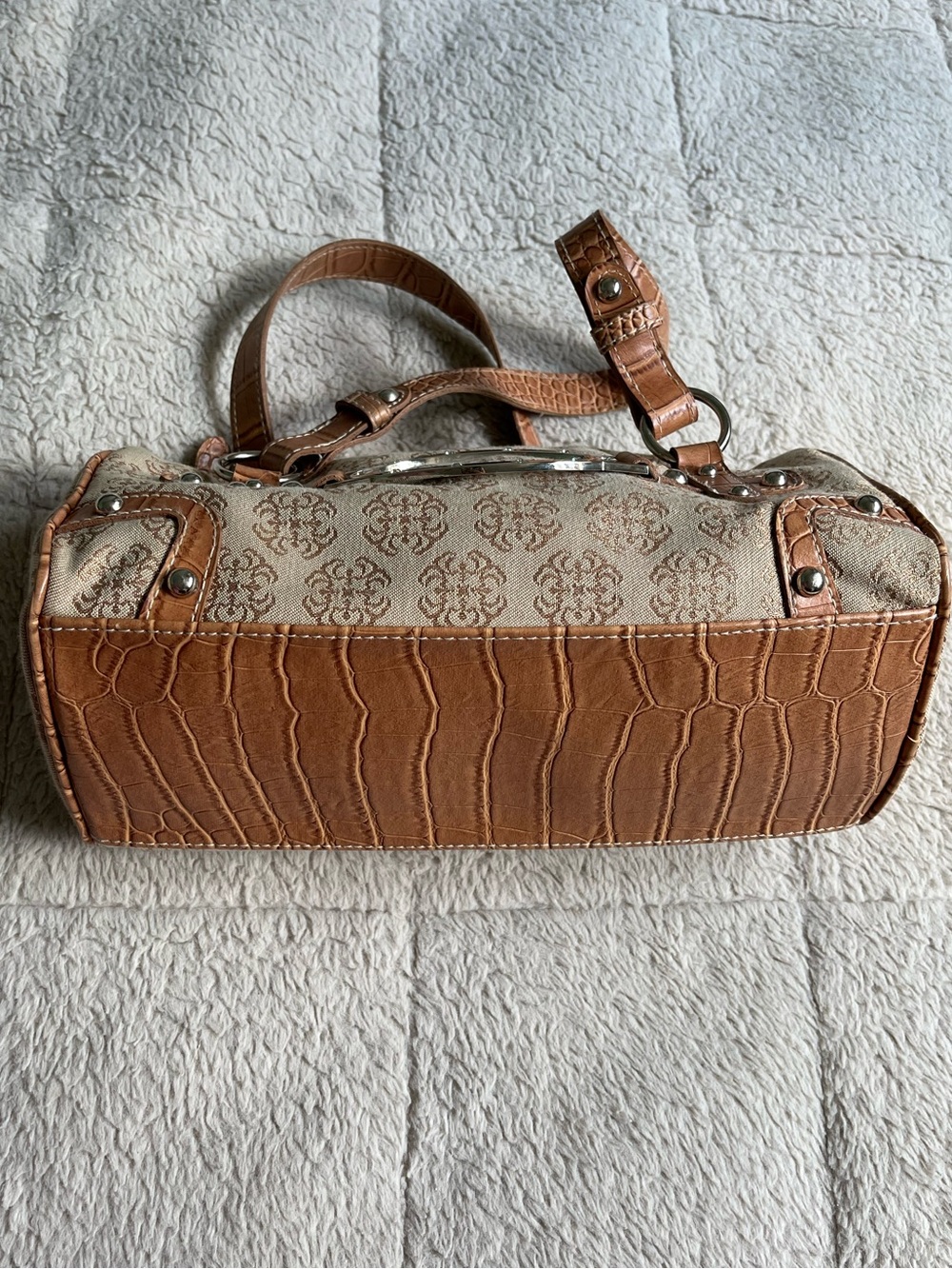 Y2K Vintage WHATEVER Baguette Bag with Sparkling Silver Hardware & Rhinestones - Picture 7 of 12